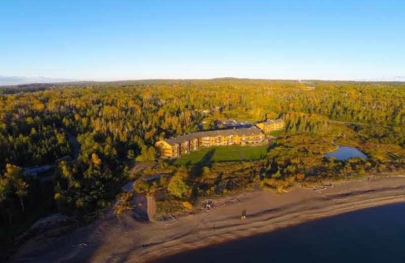 Aerial view of Superior Shores Resort and Conference Center.