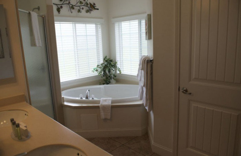 Guest bathroom at Wonder Valley Ranch Resort.