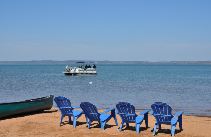 Relaxing at the beach at Willow Point Resort.