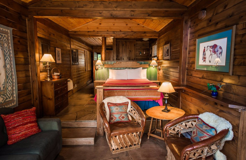 The Deckhouse Cabins bedroom at Briar Patch Inn.