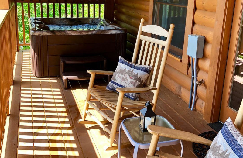 Cabin deck at Little Valley Mountain Resort.