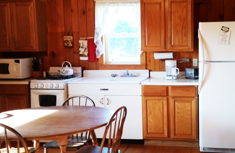 Cabin kitchen at Jackson's Lodge and Log Cabins.