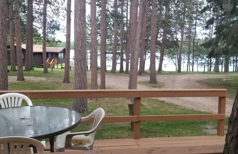 Cabin deck at Evergreen Bay Resort.