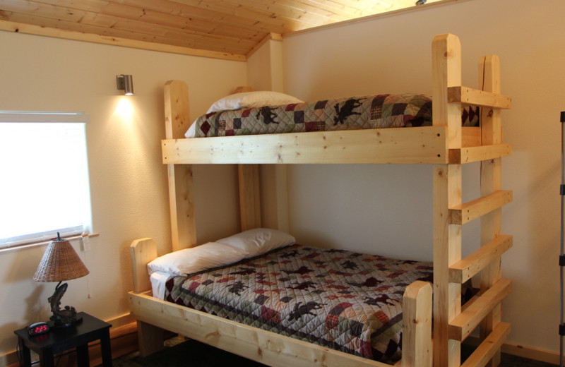 Guest bunk beds at Salmon Catcher Lodge.