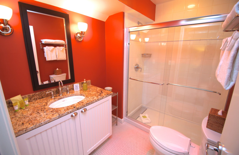 Guest bathroom at Ocean Edge Resort & Club on Cape Cod.