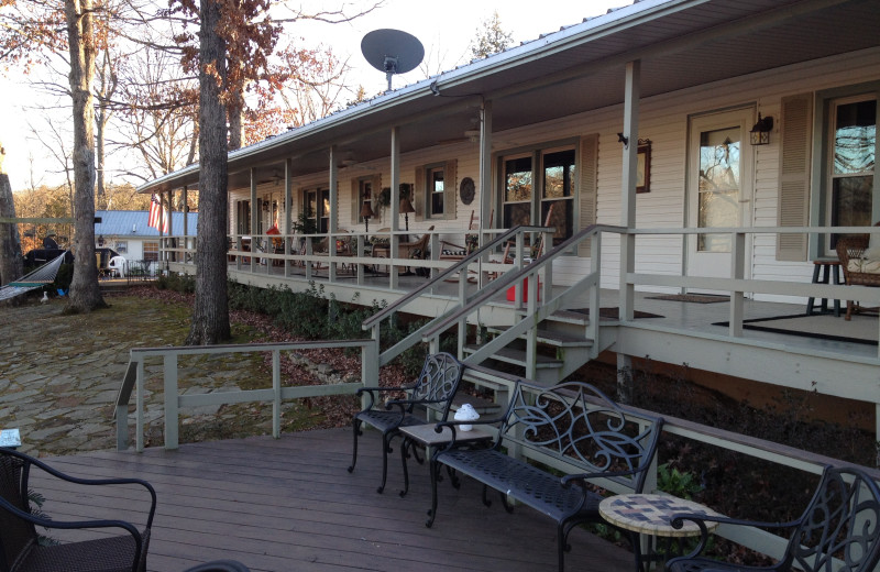 Patio view of McWilliam River Home.