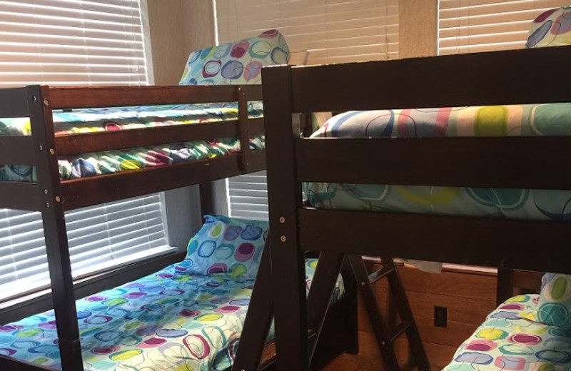 Cottage bedroom at Rio Vista Resort.