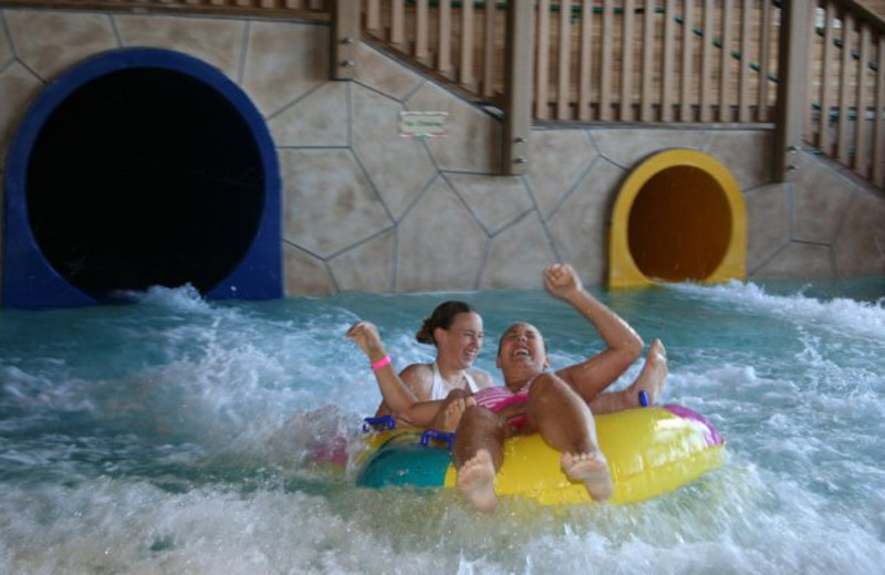 Going down the slide at Holiday Inn Express Brainerd.