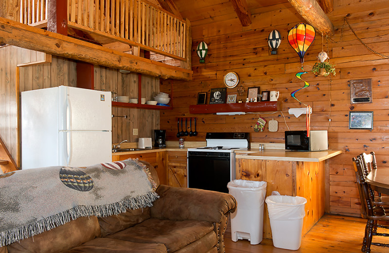 Cabin kitchen at Buffalo Outdoor Center.