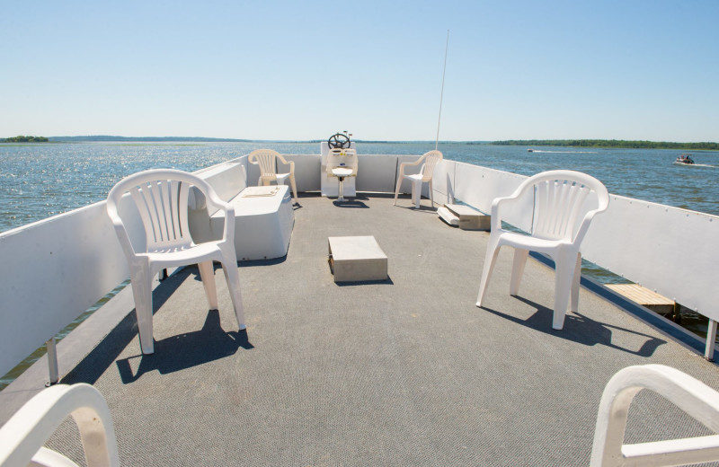 Houseboat deck at Hiawatha Beach Resort.