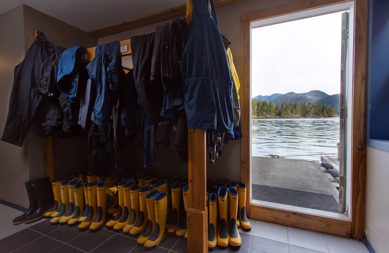 Fishing gear at Nootka Wilderness Lodge.