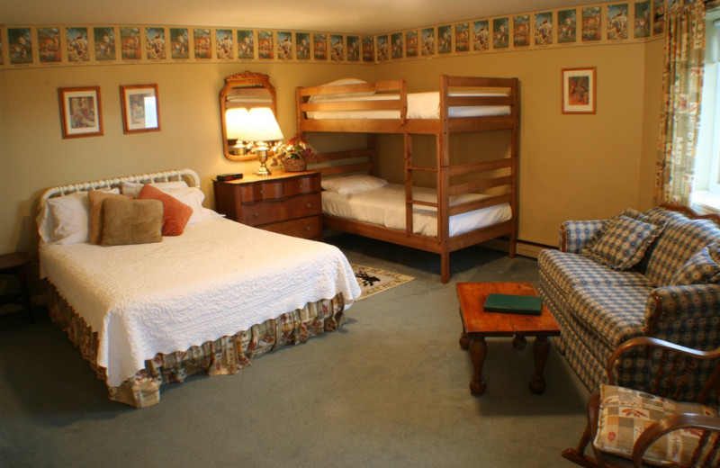Guest room at The Wildflower Inn.