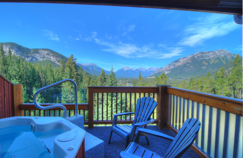 Guest balcony at Hidden Ridge Resort.