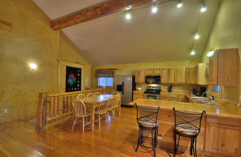 This is the kitchen inside the Ridgetop Retreat located only 1/2 mile from Glacier National Park