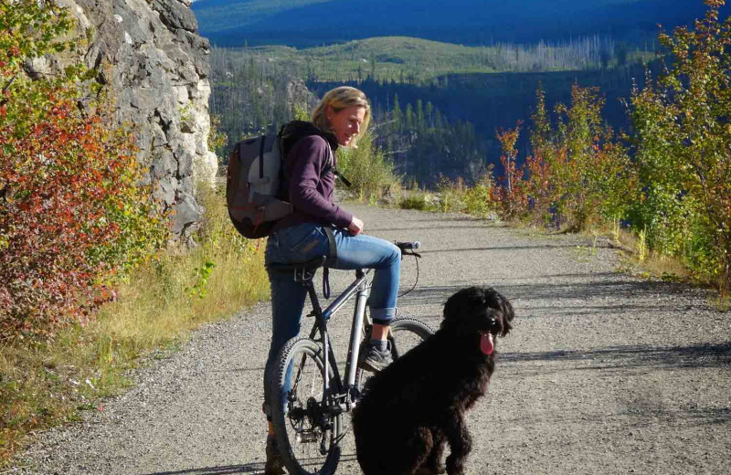 Biking at Myra Canyon.