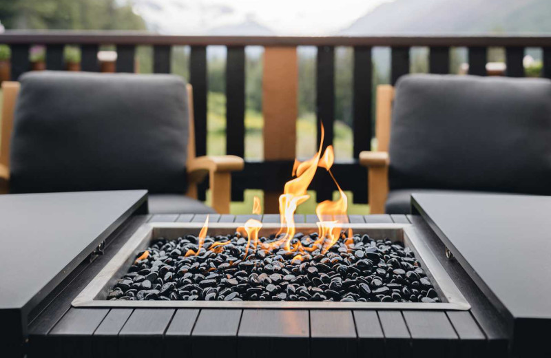 Patio at CMH Bugaboos Lodge.