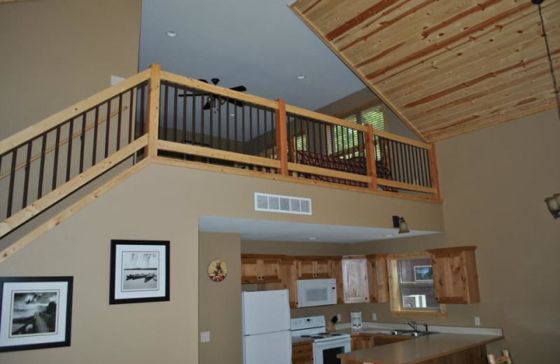 Cabin loft at Blue Water Lodge.