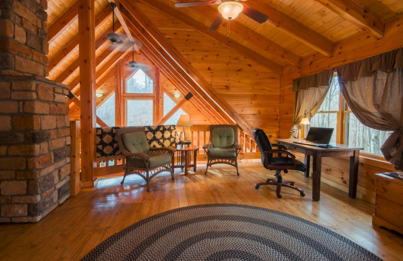 Guest living room at The Lodge at Lane's End.