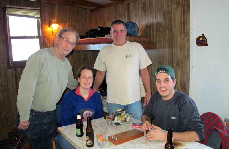 Ice fishing at Twin Pines Resort.