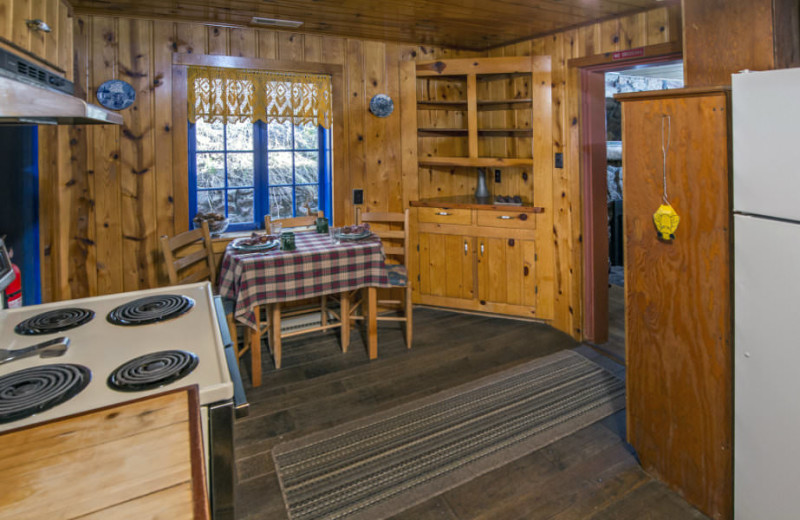 Cabin kitchen at Rocky Mountain Lodge & Cabins.