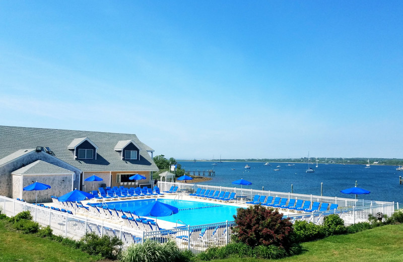 Exterior view of Champlin's Hotel, Marina and Resort.