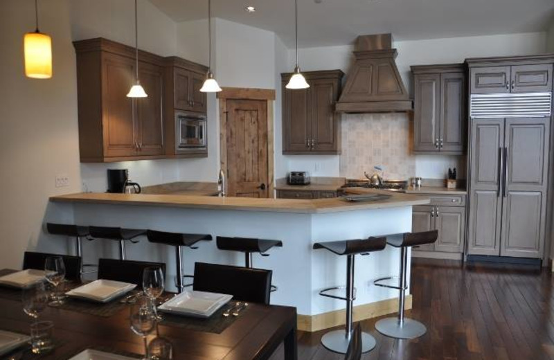 Vacation rental kitchen at SilverStar Luxury Properties.