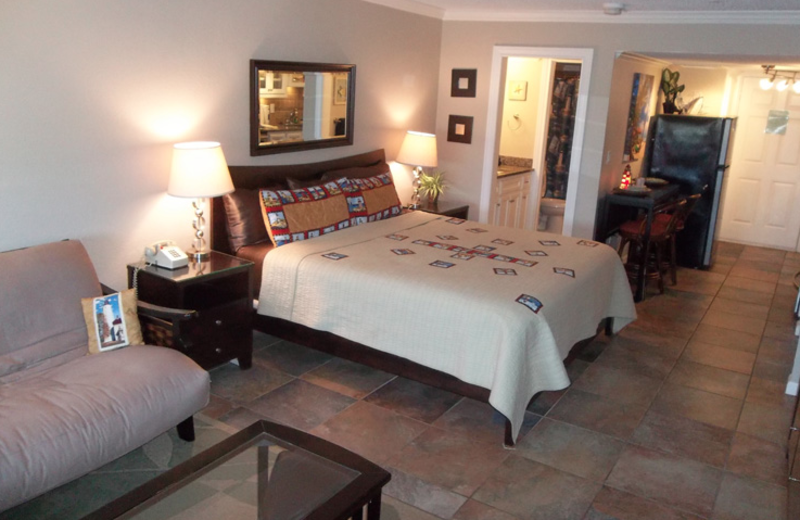 Guest suite at the Sea Breeze Suites Port Aransas.