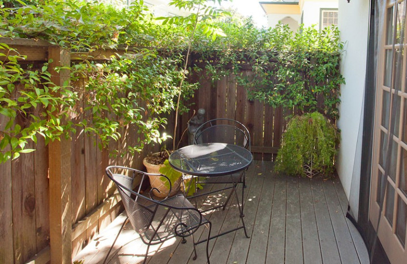 Guest patio at The Inn on First.