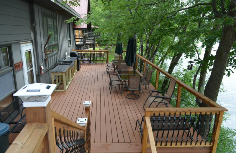 Deck view at Curriers Lakeview Lodge.