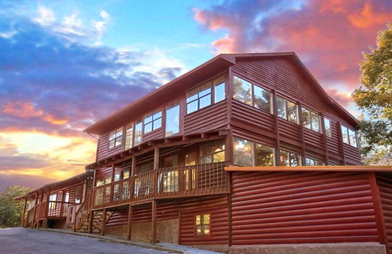 Cabin exterior at Timber Tops Luxury Cabin Rentals.