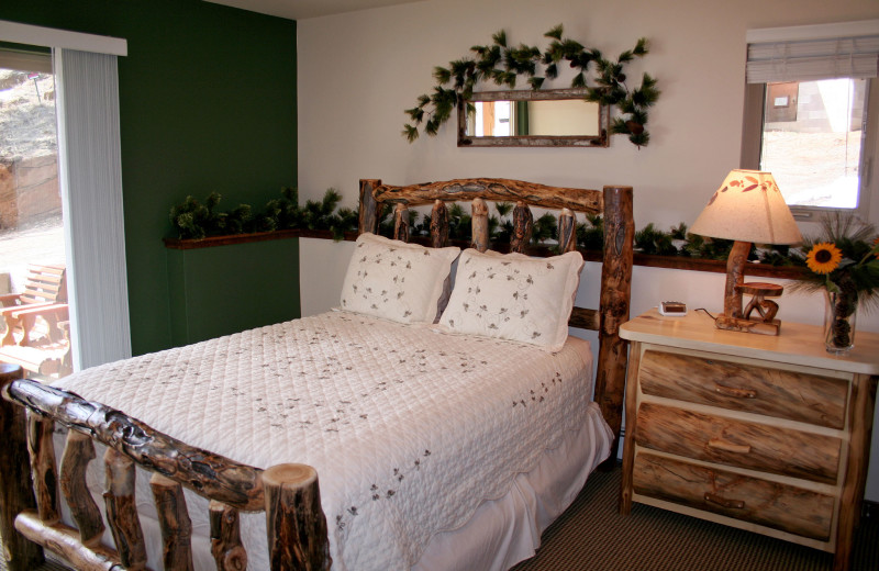 Cottage bedroom at Lazy R Cottages.