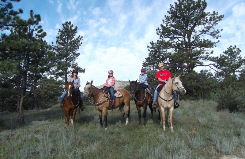 Horseback riding at  Sylvan Dale Guest Ranch.