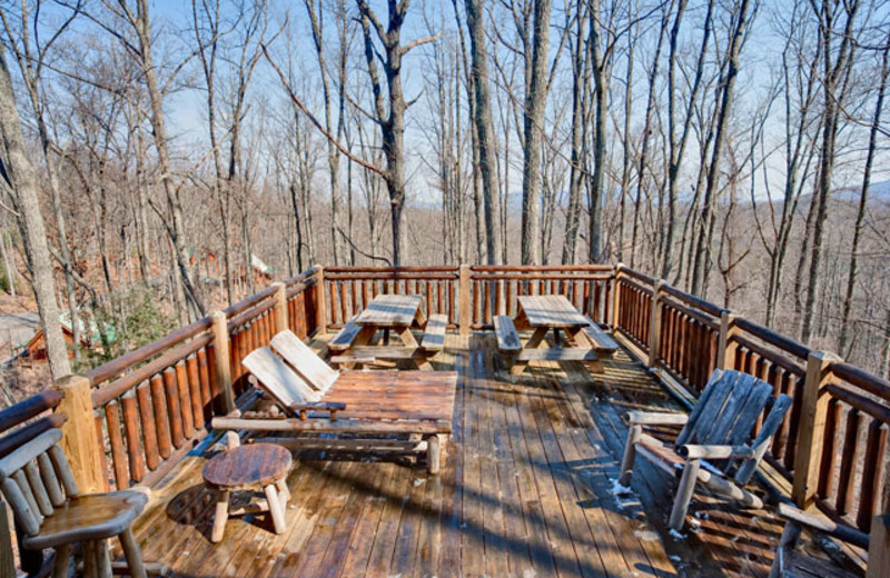 Deck view at Alpine Mountain Chalets.