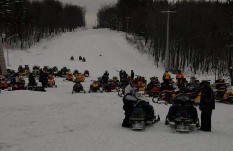 Snowmobiling group at S & J Lodge.