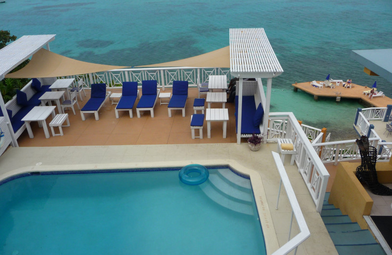 Outdoor pool at Moxons Beach Club.