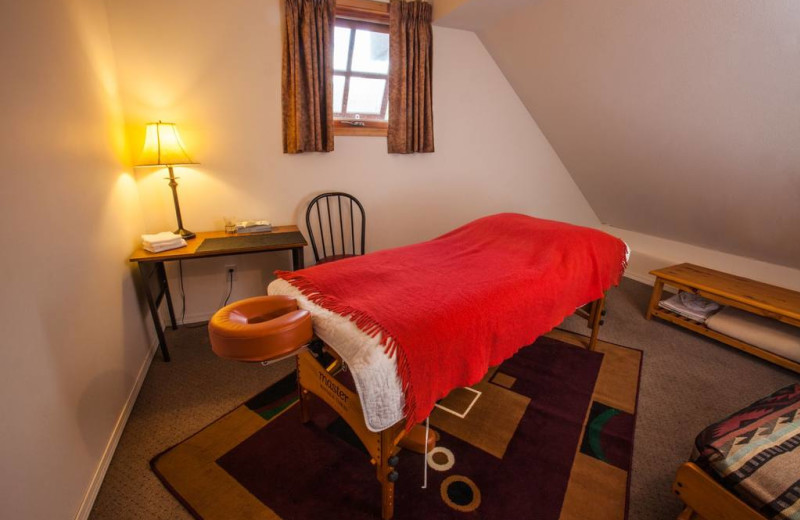 Massage table at Glacier House Resort.