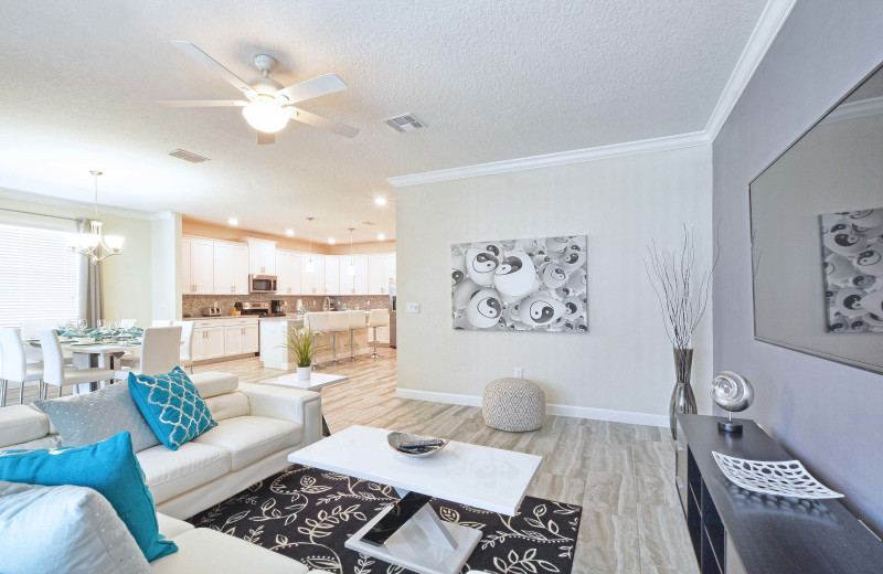 Rental living room at Vacation Pool Homes.