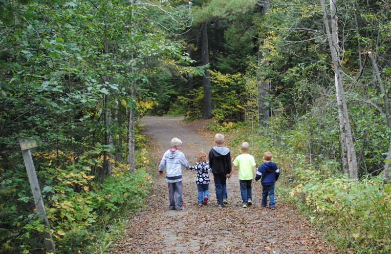 Hiking at YMCA Camp Du Nord.