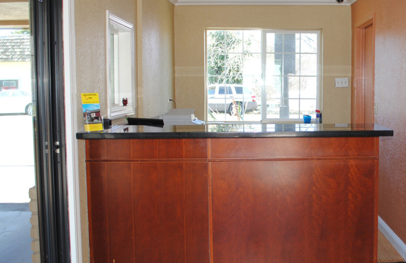 Reservation desk at Anchorage Inn.