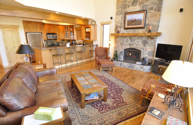 Rental living room at Steamboat Lodging Properties.