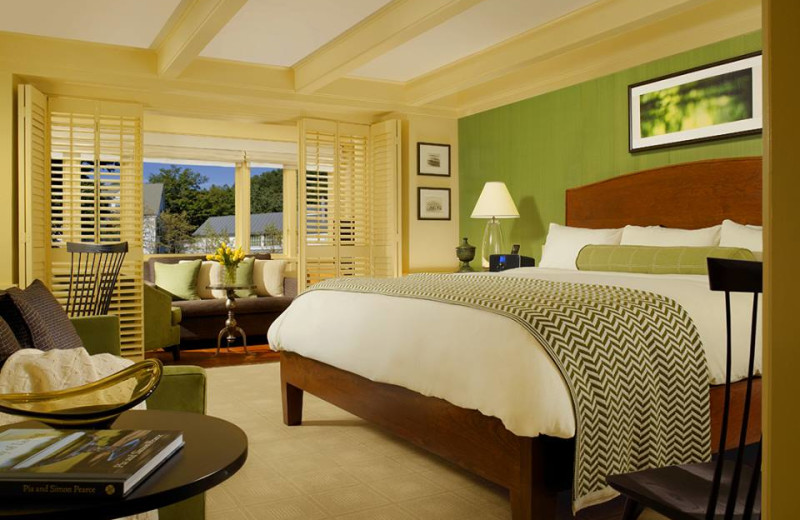 Guest room at The Woodstock Inn & Resort.
