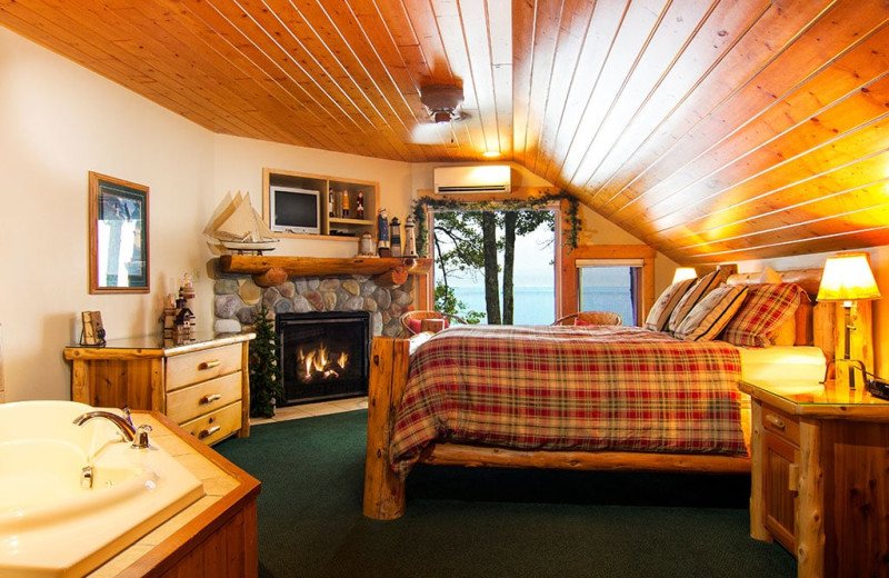 Guest room at Grand Superior Lodge on Lake Superior.