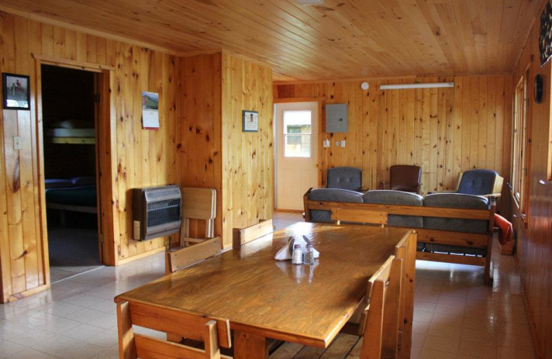 Cabin Interior at Cedar Island Lodge