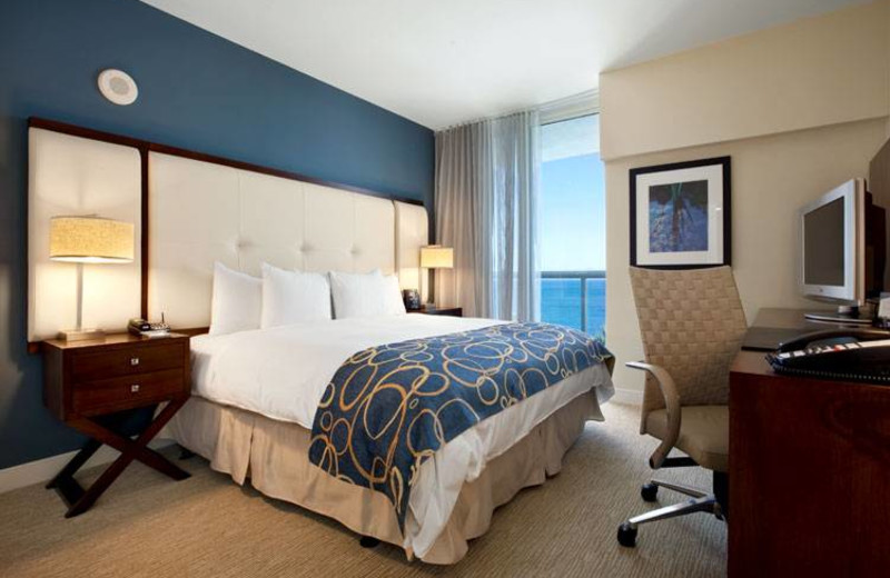 Guest room at Hilton Fort Lauderdale Beach Resort.