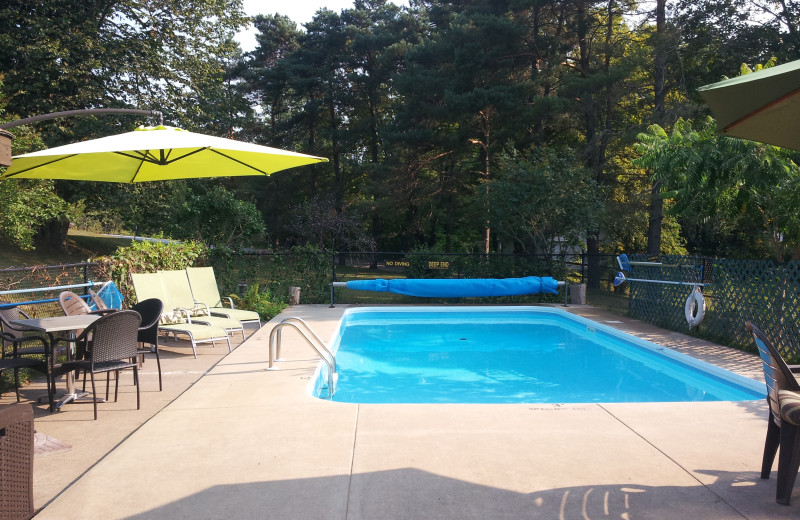 Outdoor pool at Ogopogo Resort.