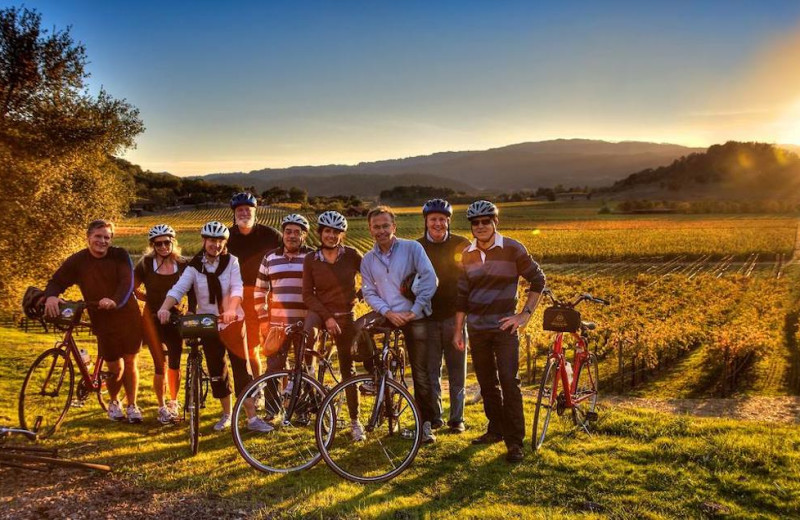 Group biking near Shady Oaks Country Inn.