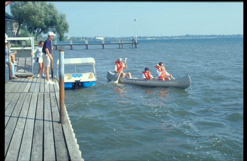 Canoeing on the lake at Geneva on the Lake.
