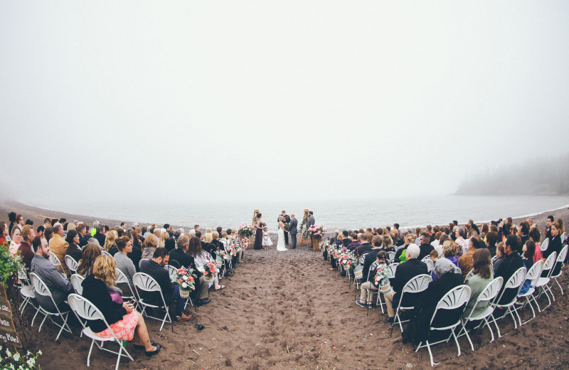 Wedding ceremony at Superior Shores Resort.