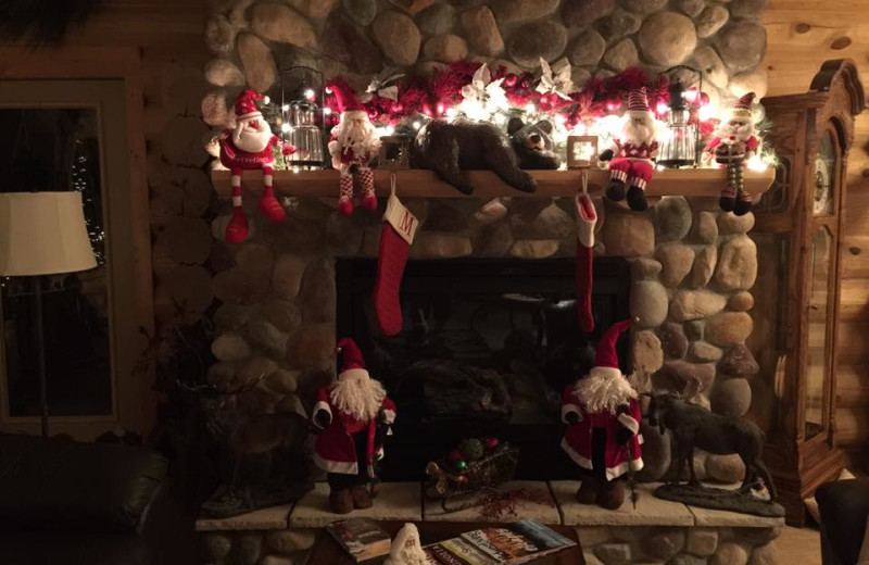 Guest fireplace at Mountain Comfort Bed and Breakfast.