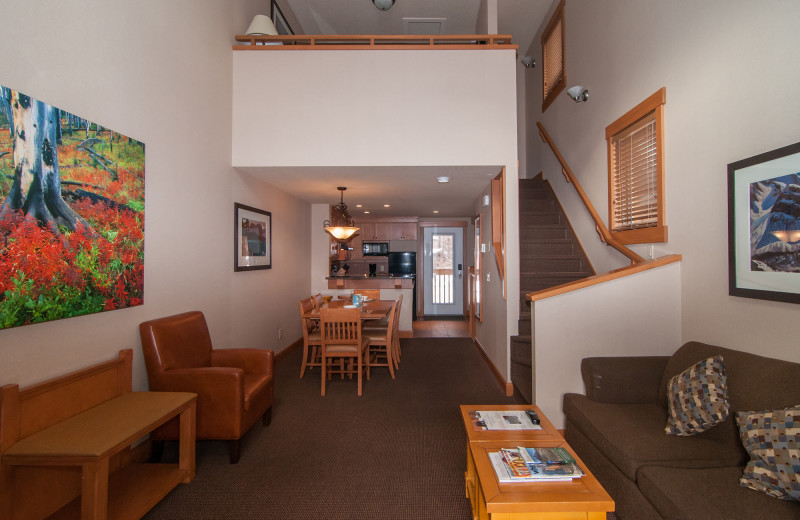 Guest living room at Hidden Ridge Resort.